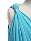 billige Junior brudepikekjoler-Tube / kolonne V-hals Gulvlang Chiffon Junior brudepike kjole med Belte / bånd / Kryssdrapering / Bølgemønster