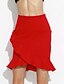 cheap Women&#039;s Skirts-Women&#039;s Work Plus Size Bodycon Skirts - Solid Colored Ruffle / Spring