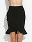 cheap Women&#039;s Skirts-Women&#039;s Work Plus Size Bodycon Skirts - Solid Colored Ruffle / Spring