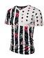 cheap Men&#039;s Tees &amp; Tank Tops-Men&#039;s Striped Floral Print T-shirt - Cotton Active Street chic Punk &amp; Gothic Party Daily Sports V Neck White / Short Sleeve / Club