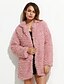 cheap Women&#039;s Coats &amp; Trench Coats-Women&#039;s Coat Daily Vintage Notch Lapel Regular Solid Colored Black / Pink / Gray / Loose