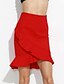 cheap Women&#039;s Skirts-Women&#039;s Work Plus Size Bodycon Skirts - Solid Colored Ruffle / Spring