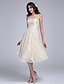 cheap Special Occasion Dresses-A-Line / Fit &amp; Flare Illusion Neck Knee Length Lace Dress with Beading / Flower by TS Couture®