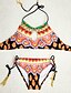 abordables Bikinis-Mujer Boho Floral Halter Naranja Tankini Bañadores Estampado M L XL
