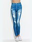 voordelige Damesbroeken-Dames Strand Skinny Jeans Broek - Gestreept Blauw