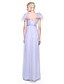 cheap Bridesmaid Dresses-Sheath / Column Strapless Floor Length Lace Tulle Bridesmaid Dress with Appliques Pleats by LAN TING BRIDE®