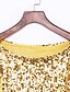 baratos Tops em tamanhos grandes-Mulheres Camiseta Cor Sólida Tamanho Grande Decote Redondo Para Noite Final de semana Paetês Blusas Casual Roupa de rua Preto Prata Dourado