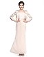 baratos Vestidos para as Mães dos Noivos-Mermaid / Trumpet Square Neck Ankle Length Satin Mother of the Bride Dress with Lace / Ruched by LAN TING BRIDE®