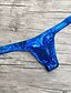 baratos Moda Íntima Exótica para Homem-Homens 1 Peça Roupa íntima tanga - Normal, Sólido Cintura Baixa Azul Prata S M L