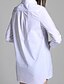 baratos Blusas de mulher-Mulheres Camisa Social - Para Noite Moda de Rua / Sofisticado Estampado Colarinho de Camisa Branco / Primavera / Outono