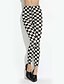 preiswerte Leggings-Damen Alltag Grundlegend Legging - Schachbrett, Druck Mittlere Taillenlinie