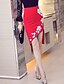 cheap Shorts &amp; Skirts-Women&#039;s Bodycon Polyester Rayon Red Black Skirts Spring Embroidered Beaded Streetwear Work S M L / Plus Size