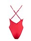 cheap One-piece swimsuits-Women&#039;s Swimwear One Piece Swimsuit Criss Cross Solid Colored Black White Red Strap Bathing Suits