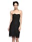 Χαμηλού Κόστους Φορέματα για Ειδικές Περιστάσεις-Ίσια Γραμμή Μικρό Μαύρο Φόρεμα Μινιμαλιστική Αργίες Καλωσόρισμα Κοκτέιλ Πάρτι Φόρεμα Στράπλες Αμάνικο Μέχρι το γόνατο Σιφόν Δαντέλα με Ζώνη / Κορδέλα Που καλύπτει 2021