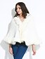 olcso Női szőrme és műszőrme kabátok-Vintage Női Kabát - Egyszínű, Fur Trim Műszőrme