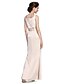 baratos Vestidos para as Mães dos Noivos-Mermaid / Trumpet Square Neck Ankle Length Satin Mother of the Bride Dress with Lace / Ruched by LAN TING BRIDE®