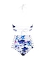 cheap Bikinis-Women&#039;s Boho Floral Cutouts Boho Halter Neck Fuchsia Green Blue High Waist Bikini Swimwear - Geometric M L XL Fuchsia / Push-up