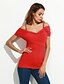 abordables T-shirts Femme-Femme Couleur Pleine Plissé Croisé Tee-shirt - Coton Chic de Rue Sortie A Bretelles Rouge / Bleu