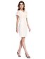 cheap Mother of the Bride Dresses-Sheath / Column Cowl Neck Knee Length Chiffon / Lace Mother of the Bride Dress with Pleats by LAN TING BRIDE®
