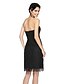 cheap Special Occasion Dresses-Sheath / Column Little Black Dress Minimalist Holiday Homecoming Cocktail Party Dress Strapless Sleeveless Knee Length Chiffon Lace with Sash / Ribbon Draping 2021