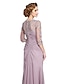 זול שמלות לאם הכלה-מעטפת \ עמוד שמלה לאם הכלה  אלגנטית צווארון מרובע באורך הקרסול שיפון תחרה פרחונית חצי שרוול עם בד בהצלבה אפליקציות 2021