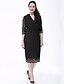 cheap Plus Size Lace Dresses-Women&#039;s Lace Knee Length Dress Black Beige Solid Colored Lace Spring Summer V Neck Vintage Lace XL XXL 3XL 4XL 5XL 6XL / Plus Size / Plus Size