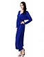 preiswerte Damen Kleider-Damen Street Schick Baumwolle Swing Kleid Solide Maxi V-Ausschnitt