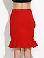 cheap Women&#039;s Skirts-Women&#039;s Work Plus Size Bodycon Skirts - Solid Colored Ruffle / Spring