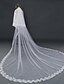 cheap Wedding Veils-Two-tier Lace Applique Edge Wedding Veil Elbow Veils / Cathedral Veils with Appliques Lace / Tulle / Classic