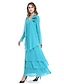 cheap The Wedding Store-A-Line Mother of the Bride Dress Plus Size Elegant Scoop Neck Ankle Length Chiffon Long Sleeve yes with Beading Tassel Flower 2023