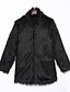 abordables Manteaux &amp; Vestes Femme-Manteau en Fourrure Femme,Couleur Pleine Grandes Tailles Sortie Chic de Rue Manches Longues Noir Fausse Fourrure Coton Polyester Epais