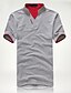 abordables Polos Homme-Polo Grandes Tailles Homme, Couleur Pleine Sports Gris / Manches Courtes