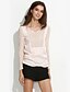 cheap Women&#039;s Blouses &amp; Shirts-Women&#039;s Going out Simple Blouse - Patchwork / Embroidered Beaded / Cut Out / Flower V Neck / Fall