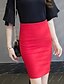 baratos Saias de mulher-Mulheres Tamanhos Grandes Moda de Rua Trabalho Bodycon Saias - Sólido Fenda Preto Vermelho XXXL XXXXL XXXXXL