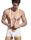 cheap Men&#039;s Briefs Underwear-Men&#039;s Polyester Color Block White