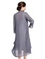 Χαμηλού Κόστους Φορέματα για τη Μητέρα της Νύφης-Ίσια Γραμμή Φόρεμα Μητέρας της Νύφης Κομψό Λουριά Μέχρι το γόνατο Σιφόν Δαντέλα Μακρυμάνικο με Δαντέλα 2021