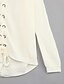 cheap Women&#039;s Sweaters-Street chic Solid Colored Long Sleeve Regular Pullover, V Neck Winter White / Lace up