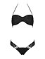 voordelige Bikini&#039;s-Dames Inrijgen Effen Push-Up Halter Zwart Rood Bikini Zwemkleding - Effen S M L Zwart
