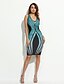 cheap Women&#039;s Dresses-Women&#039;s Club Bodycon Dress Print U Neck Summer Green Blue Light Green M L XL