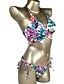 cheap Bikinis-Women&#039;s Floral Boho Bikini Swimsuit Print Floral Bandeau Swimwear Bathing Suits Blue / Sexy