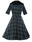 cheap Vintage Dresses-Women&#039;s Vintage Cotton Sheath Dress - Plaid High Rise Shirt Collar / Spring / Summer