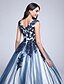 cheap Evening Dresses-Ball Gown Color Block Quinceanera Formal Evening Dress Scoop Neck Sleeveless Floor Length Lace Over Tulle with Beading Appliques 2021
