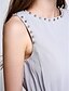 billige Brudepigekjoler-skede/søjle brudepigekjole juvelhals ærmeløs farveblok kort/mini chiffon med perler
