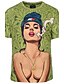 Χαμηλού Κόστους Ανδρικά 3D T-shirts-Ανδρικά Μπλουζάκι Κινούμενα σχέδια Πορτραίτο Στρογγυλή Λαιμόκοψη Πράσινο Χακί Κοντομάνικο Μεγάλα Μεγέθη Καθημερινά Κλαμπ Στάμπα Άριστος Μπόχο Κομψό στυλ street Πανκ &amp; Γκόθικ / Καλοκαίρι / Άνοιξη