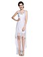 cheap Mother of the Bride Dresses-Sheath / Column Scoop Neck Asymmetrical Chiffon Mother of the Bride Dress with Sequin by LAN TING BRIDE®