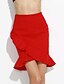 cheap Women&#039;s Skirts-Women&#039;s Work Plus Size Bodycon Skirts - Solid Colored Ruffle / Spring