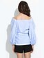 cheap Plus Size Tops-Women&#039;s Shirt Solid Colored V Neck Wine Light Blue White Daily Going out Clothing Apparel Cotton / Long Sleeve