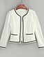 cheap Women&#039;s Blazer&amp;Suits-Women&#039;s Work Simple Cotton Blazer-Solid Colored
