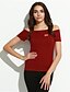 billige T-skjorter til kvinner-Bomull Firkantet hals T-skjorte Dame - Ensfarget
