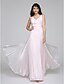 cheap Prom Dresses-Sheath / Column Dress Straps Sleeveless Floor Length Organza with Side-Draped 2020 / Wedding Dress in Color